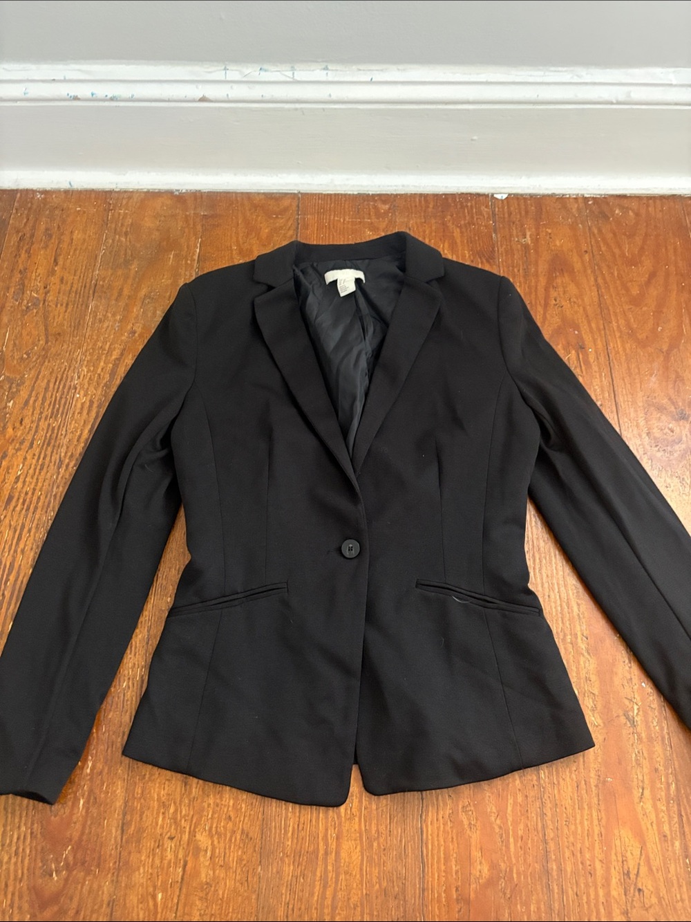 H&M Black Tailored Single-Button Blazer